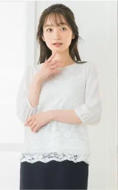 【フロントレース】七分袖ブラウス9号