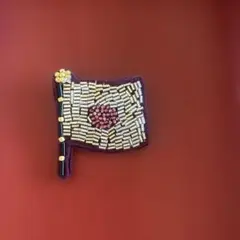 日本の国旗デザイン ビーズブローチ【A】