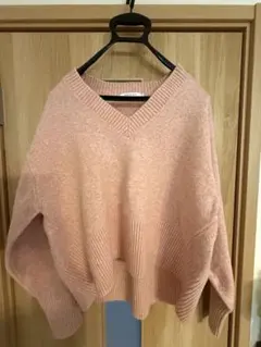 AMERICANHOLICピンク Vネック ニット セーター 長袖 2