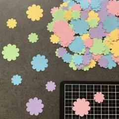 ＊サークルフラワー2サイズ クラフトパンチ 花 パステル ハナ アルバムパーツ