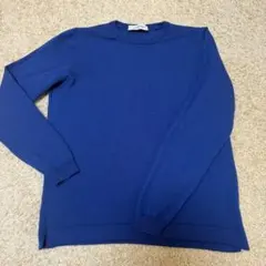 【美品】グランサッソGRAN SASSO / クルーネックニット　ブルー