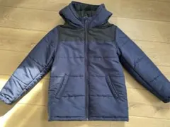 BACK NUMBER　キッズコート　140 ネイビー　フード付き　中綿コート