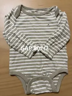baby GAP ベージュ/ホワイトストライプロンパース 18-24ヶ月