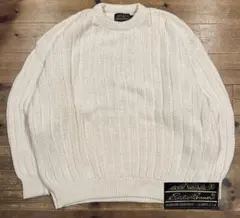 ニット 古着 90s Eddie Bauer エディーバウアー 白 L USA製