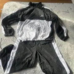 ナイロンジャケット・パンツセット ブラック/ホワイト
