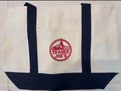TRADER JOE'S トートバッグ ホワイト/ネイビー