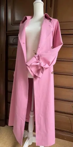 Rose Tiara ピンク トレンチコート 42 リボン袖