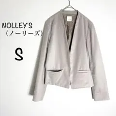 NOLLEY'S ノーリーズ ノーカラー ジャケット スエード調 グレー 36S