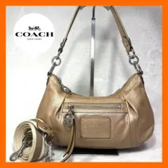 COACH コーチ ポピー 20383 2WAYバッグ チャーム3個 ゴールド - メルカリ