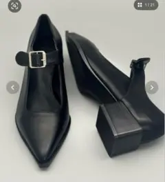 ANOTHER S ブラック ストラップパンプス 37