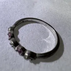 silverシンプルなルビーエタニティリング 15.5号（サイズ調整ゴム有り