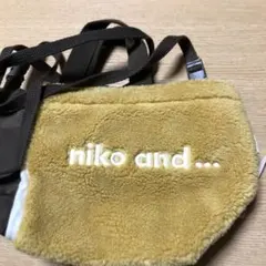 niko and... ボア　ショルダーバッグ ブラウン/イエロー