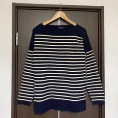 SAINT JAMES セントジェームス　ボーダーニット ネイビー S相当