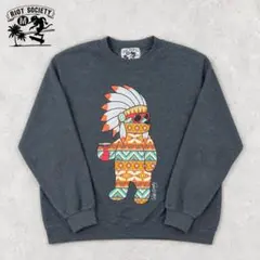 Riot Society USA製 グラフィック スウェット チャコール M