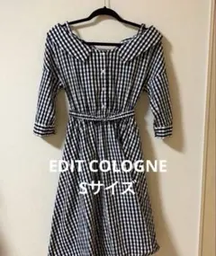 EDIT COLOGNE ギンガムチェック ワンピース シャツワンピース　Sのサムネイル