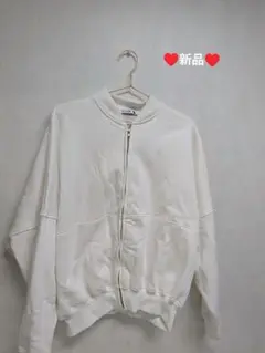 PLEASE ホワイト ジップアップジャケット