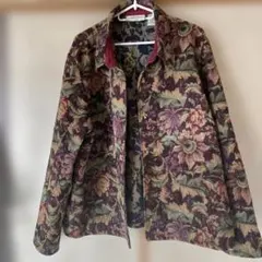 ゴブラン 花柄フラワー ボタニカル ジャガード織ジャケット マルチカラー XL