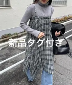 チャオパニックティピー2WAYイレギュラーヘムプリーツチェックスカート グリーンのサムネイル