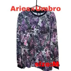 【希少】Aries × UMBRO コラボ 長袖 ゲームシャツ 総柄 Mサイズのサムネイル