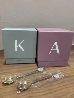 Francfranc フランフラン イニシャルマグカップ2個スプーン2個セット☆