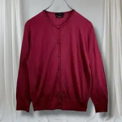 セブンアイディコンセプト カーディガン 赤 長袖 シンプル 無地 羽織 40