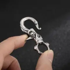 【セール】スカル デザイン フック キーホルダー カラビナ バイカー ガイコツ