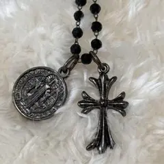 ブラックロザリオ風ネックレス