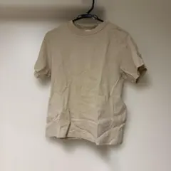 ジーユー　ベージュ コットン 半袖Tシャツ