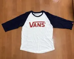 VANS 七分袖カットソー Lサイズ ホワイト/ネイビー