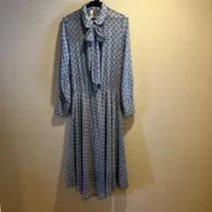 Souvenir 幾何学模様 リボン付きワンピース