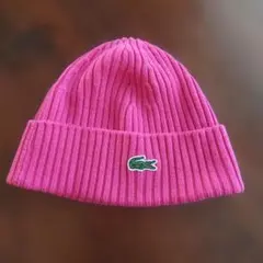 【LACOSTE】 ラコステ ニット帽 ビーニー ピンク 57〜58 男女のサムネイル