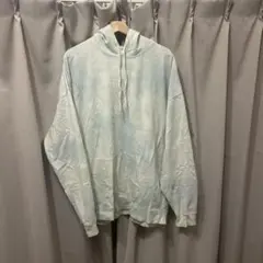 水色 フェード　フード付きパーカー XL BACK NUMBER