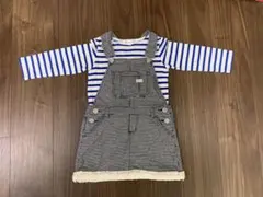 オーバーオール サロペット ジャンパースカート 千鳥格子　白　黒　MPS