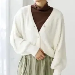 earth music&ecology フェザーヤーンニットカーディガン