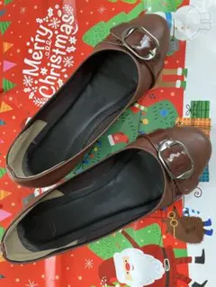 レディースパンプス　ブラウン　ヒール4センチ