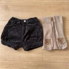 ❤️即日発送❤️ベビータイツ ズボン　パンツ　2点セット くま 75cm 80cm