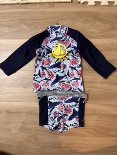 PETIT BATEAU プチバトー　水着　サメ柄　ラッシュガード80cm