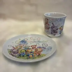 ダッフィー 20周年　スーベニアカップ　プレートセット　カラフルハピネス