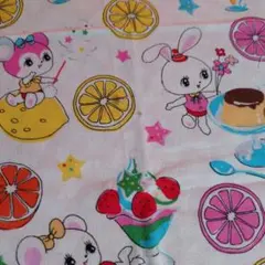 【カット済み】ハニーチューン ホワイト系 喫茶店柄 はぎれ 幅約54×48cm