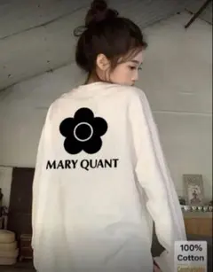 新品MARY QUANT 長袖Tシャツ ホワイト　Lサイズ