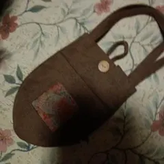 ブラウンエコバッグ ポケット付き