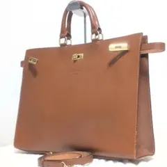 未使用級】ジバンシー ブリーフケース ブラウン A4 ゴールド金具 自立