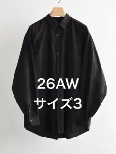 26AW COMOLI ブラックコモリシャツ サイズ3のサムネイル