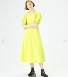 新品タグ付 Ballsey コットンシルクタイプライター パフスリーブワンピース