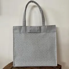 ⭐︎ハンドメイド⭐︎ フォーマル サブバッグ グレー レース仕立て リボン付き♡