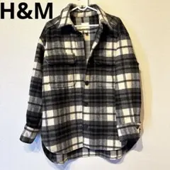 H&M オーバーサイズ　チェックジャケット　チェック　アウター　シャツジャケット
