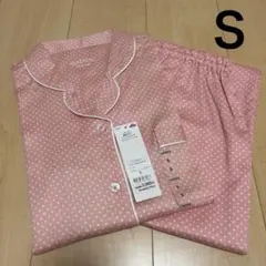 トップバリュ　サテン パジャマ　Ｓ　綿100% ドット柄　ピンク　イオンのサムネイル