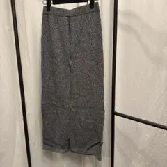 SLY リブニットスカート　黒白混合 ロングスカート