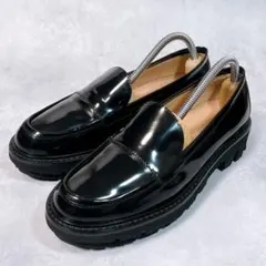 美品【ファビオルスコーニ】 ローファー (37) エナメル　トラックソール　黒