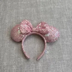 ディズニー ミニー カチューシャ ピンク スパンコール